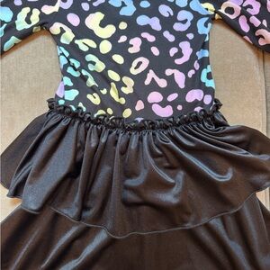 Colorful Leopard Print Kids Dress